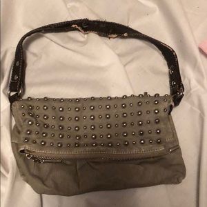 Tan purse with rivets